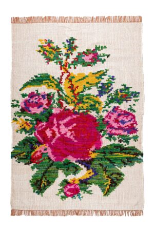 Beige carpet with Flowers in the center